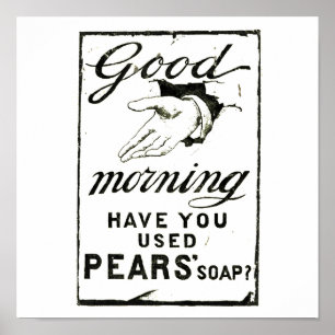 VINTAGE PEARS SEIFENWERBUNG - Circa 1895 Poster
