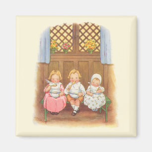 Vintage Pease Porridge Hot Kinderreim Nursery Rhym Magnet