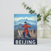 Vintage Peking Große Mauer Kung Fu Postkarte (Stehend Vorderseite)