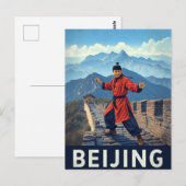 Vintage Peking Große Mauer Kung Fu Postkarte (Vorne/Hinten)