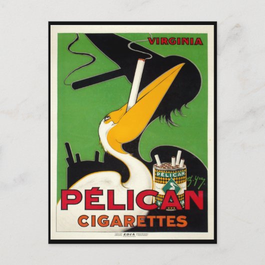 Vintage Pelican Cigarettes Postkarte (Vorderseite)