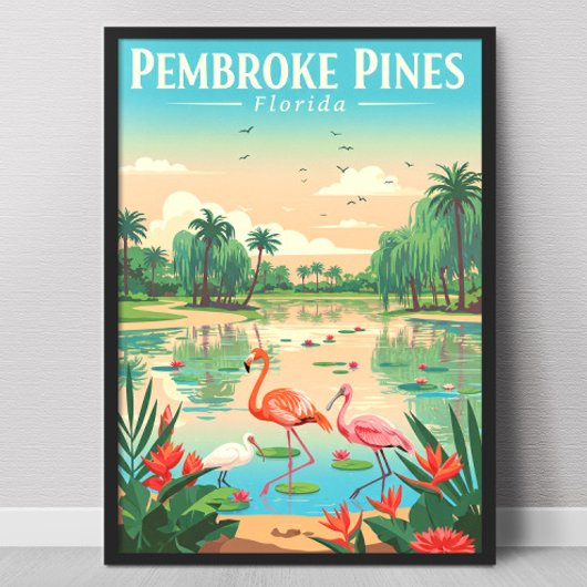 Vintage Pembroke Pines Florida Poster