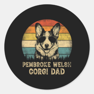 Vintage Pembroke Welsh Corgi Papa Hunde Liebhaber Runder Aufkleber