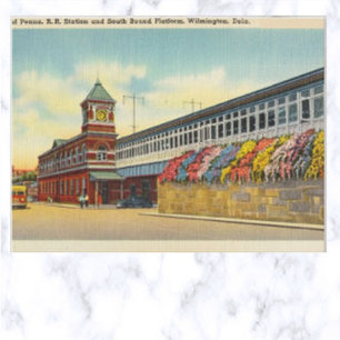 Vintage Penna RR Bahnhof Wilmington Delaware Postk Postkarte