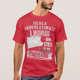 Vintage Pennsylvania Karte Eine Frau, die in Pe au T-Shirt