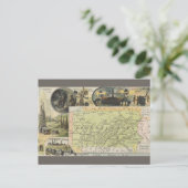 Vintage Pennsylvania Map Postkarte (Stehend Vorderseite)
