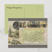Vintage Pennsylvania Map Postkarte (Vorne/Hinten)