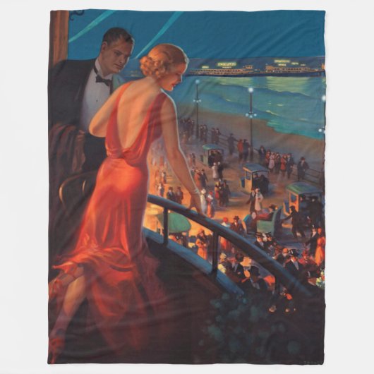 VINTAGE PENNSYLVANIA-RAILROAD-REISE FLEECEDECKE (Vorderseite)