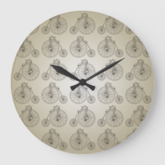 Vintage Penny Farthing Bicycle Wall Clock Große Wanduhr (Vorderseite)