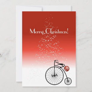 Vintage penny farthing Christmas card Feiertagskarte