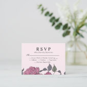 Vintage Peonies-Antwortkarte Begleitkarte (Stehend Vorderseite)