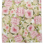 Vintage Peonies Duschvorhang (Vorderseite)