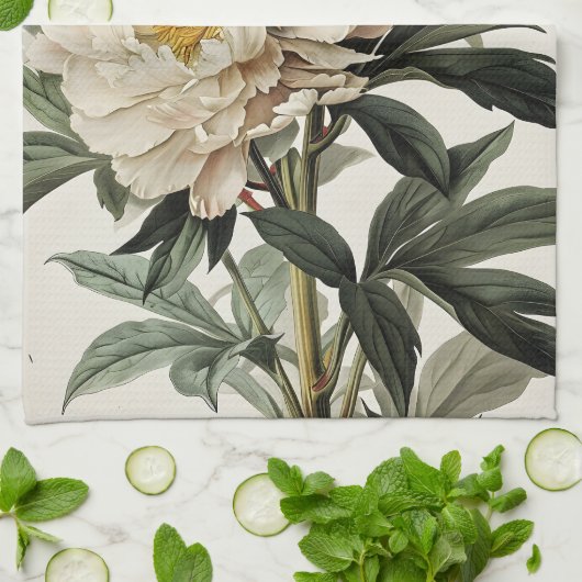 Vintage Peonies Geschirrtuch (Gefaltet)