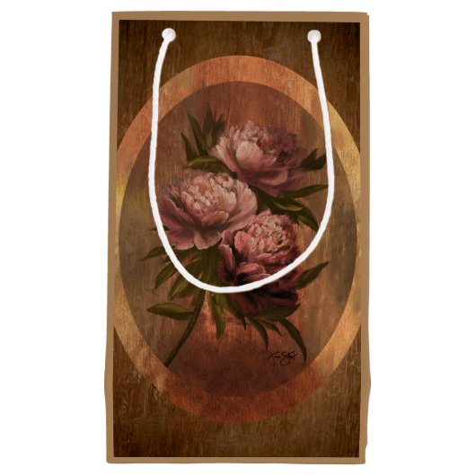 Vintage Peonies Kleine Geschenktüte (Vorderseite)