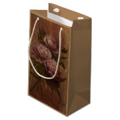 Vintage Peonies Kleine Geschenktüte (Rückseite Schrägansicht)