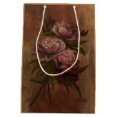 Vintage Peonies Mittlere Geschenktüte (Rückseite)