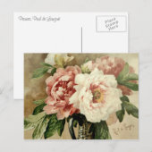 Vintage Peonies Postkarte (Vorne/Hinten)