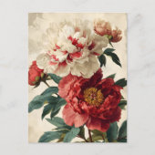Vintage Peonies Postkarte (Vorderseite)