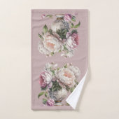 Vintage Peonts in Elegant Vase Badhandtuch Set (Handtuch)