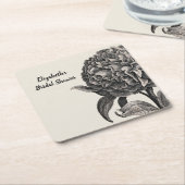 Vintage Peony Blume Elegante Rechteckiger Pappuntersetzer (angewinkelt)