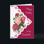 Vintage Peony Flower for Grandmother Birthday Karte<br><div class="desc">Vintage Peony Flower for Grandma,  Grandmother Birthday</div>