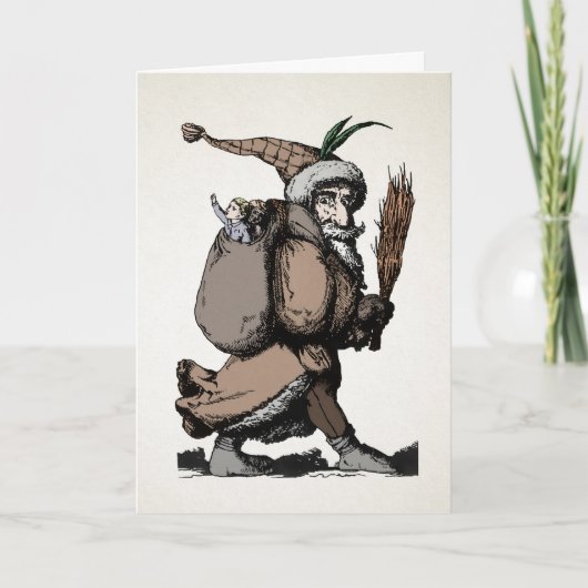 Vintage Pere Fouettard Weihnachtskarte Feiertagskarte (Vorderseite)