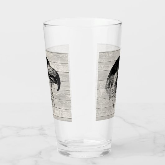 Vintage Peregrine Falcon-Abbildung Glas (Rechts)