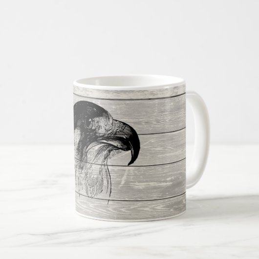 Vintage Peregrine Falcon Head Illustration Kaffeetasse (VorderseiteRechts)