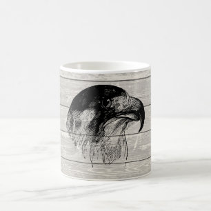 Vintage Peregrine Falcon Head Illustration Kaffeetasse