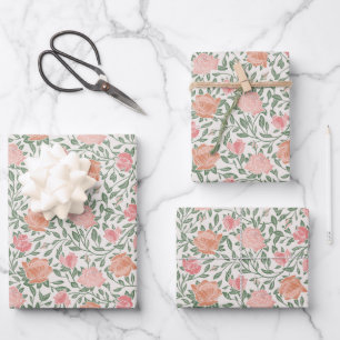 Vintage Perfect Pink & Peach Rosen Geschenkpapier Set