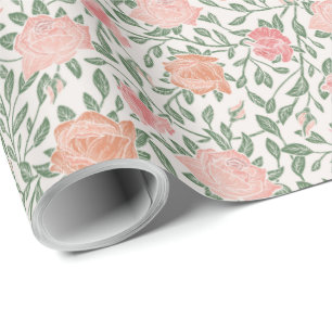 Vintage Perfect Pink- und Pfingstrosen Geschenkpapier