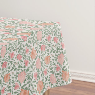 Vintage Perfecte Rosa- und Pfirsichrosen Tischdecke