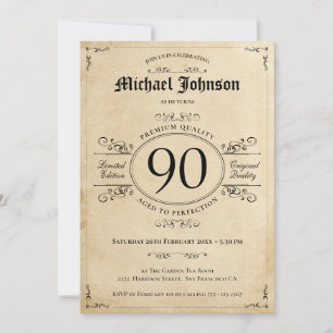 Vintage perfekt gealterter Geburtstag Elegant Rust Einladung