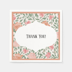 Vintage perfekte Rosa- und Pfirsichfarben-Rose Serviette