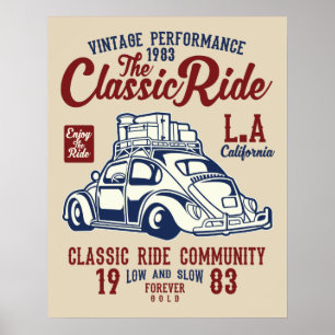 Vintage Performance - das klassische Fahrplakat Poster