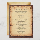 Vintage Pergament-Einladung Einladung (Vorne/Hinten)