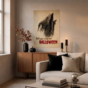Vintage-Pergament-Halloween-Geisterdruck Poster