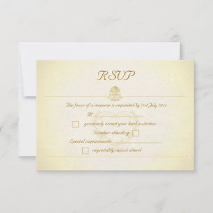 Vintage Pergamentpapier-Stil RSVP-Antwortkarten RSVP Karte