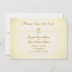 Vintage Pergamentpapier-Stil Termin vormerken Save The Date