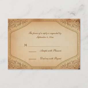 Vintage-Pergamentrolle RSVP Karte