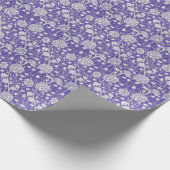 Vintage Periwinkle Blumenmuster Geschenkpapier (Ecke)