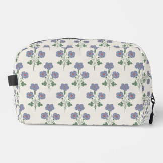 Vintage Periwinkle und Mohnrot Botanik Waschbeutel