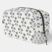 Vintage Periwinkle und Mohnrot Botanik Waschbeutel (Rechte Ecke)