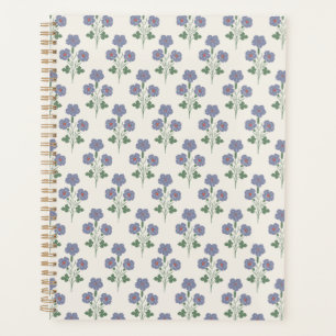 Vintage Periwinkle und Mohnrot Botanisches Floral Planer