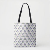 Vintage Periwinkle und Mohnrot Retro-Botanik Tasche (Vorderseite)