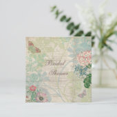 Vintage Perlen u. Spitze-Shabby Chic-Brautparty Einladung (Stehend Vorderseite)