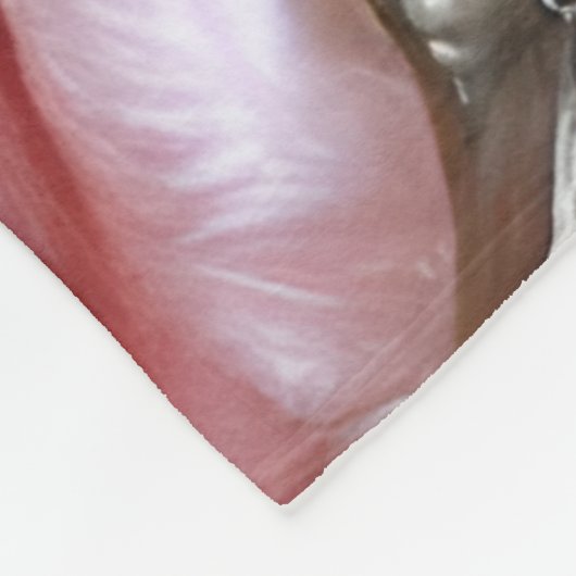 Vintage Perlen und rosa Rosenmuster Fleecedecke (Ecke)