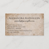 Vintage Perlen und rosafarbener Hochzeitsplaner Visitenkarte (Rückseite)