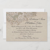 Vintage Perlen und Spitzen Einladung (Vorderseite)