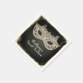 Vintage Perlmasquerade Maske Sweet 16 Party Serviette (Ecke)